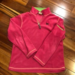 Pink Girls 12-14 Black dog fleece with side pocket